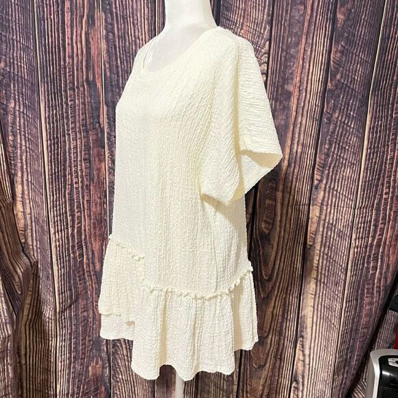 FREE PEOPLE Small New w Tags !! White Marni Tiered Tunic or, mini dress or Cover - Picture 8 of 12